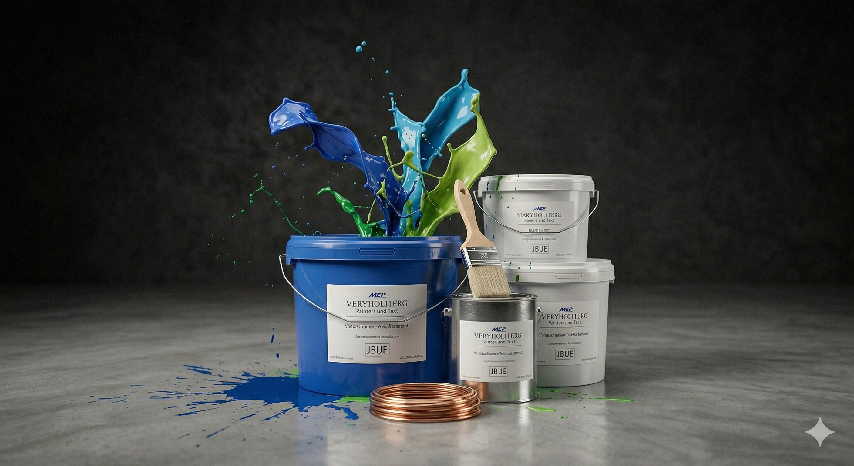 Baustelle mit Werkzeug und Materialien